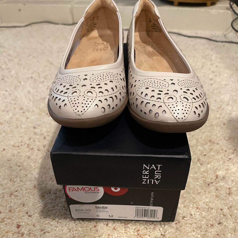 White comfortable flats